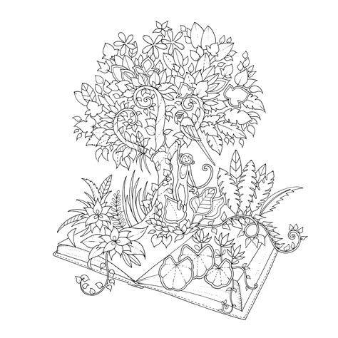 Magical forest coloring book completed pages